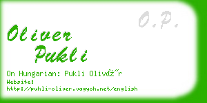 oliver pukli business card